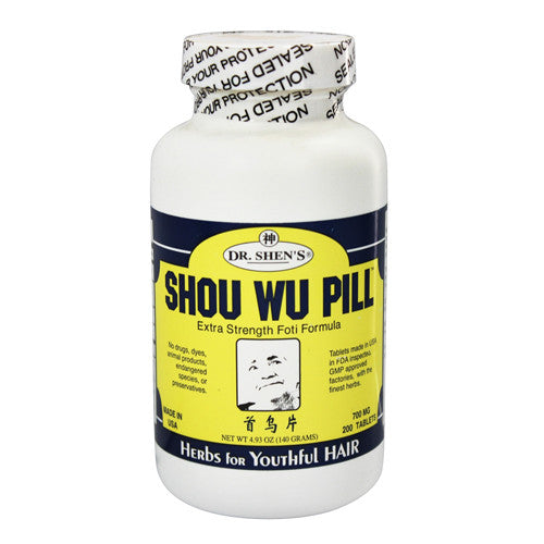 Dr. Shens Shou Wu Pill Youthful Hair 700 Mg Tablets - 200 Ea